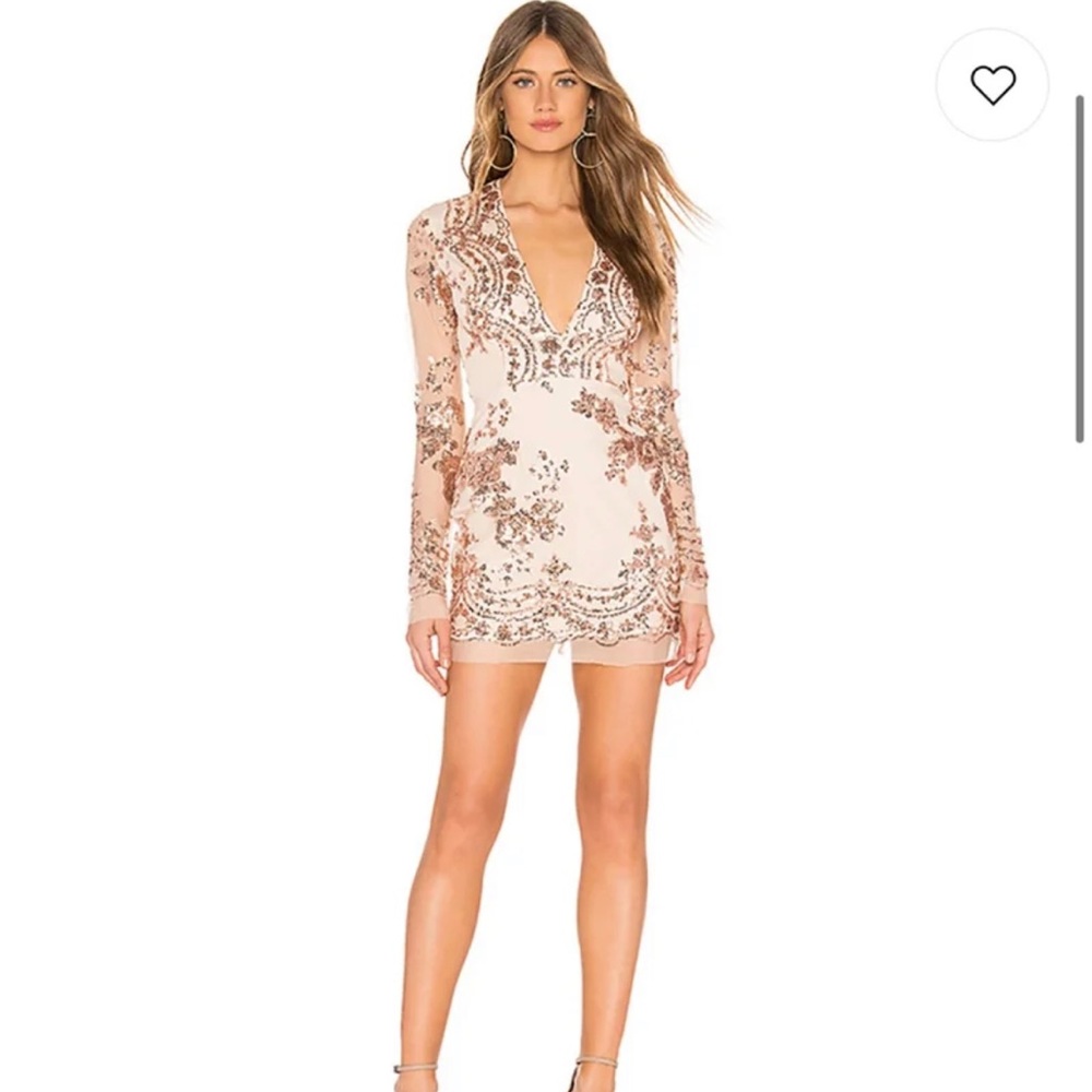 Jessa Gold Sequin Superdown Mini Dress
